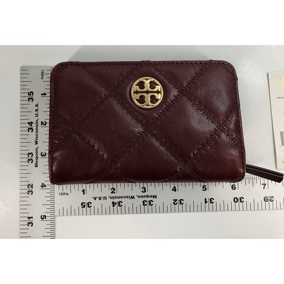 Tory Burch Willa Medium Wallet Claret - Picture 13 of 15